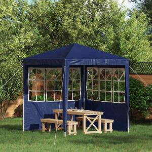 VidaXL Parti sátor oldalfal 2 pcs 200 x 195 cm Kék PE és acél