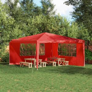 VidaXL Parti sátor oldalfal 2 pcs 400 x 195 cm Piros PE és acél