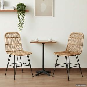 Étkezőszék 2 pcs Természetes 41 x 55 x 85 cm Rattan és acél