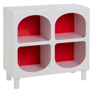 Piros-fehér könyvespolc 76x70 cm – Casa Selección