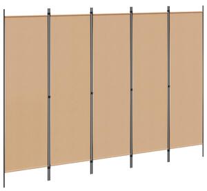 VidaXL 5-paneles szoba elválasztó Bézs 250 x 180 cm Szövet