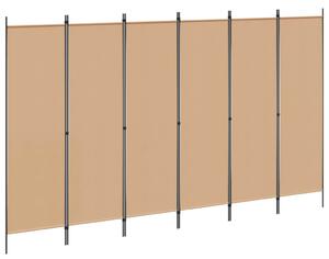 VidaXL 6-paneles szobaelválasztó Bézs 300 x 180 cm Szövet