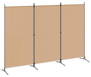 VidaXL 3-panelos válaszfal Bézs 260 x 180 cm Szövet