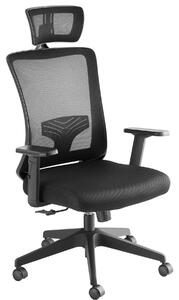 Tectake 405324 phoibe ergonomikus irodai szék állítható fejtámlával - fekete