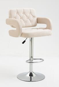 HR8403W Krémszínű modern velúr szék krómozott lábbal