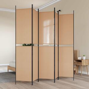 VidaXL 5-panelos szoba leválasztó Bézs 250 x 220 cm Szövet