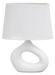 Fehér kerámia asztali lámpa textil búrával (magasság 30 cm) – Casa Selección