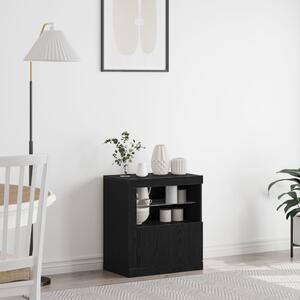 LED világítással ellátott komód Fekete Tölgy 60,5x37x67 cm
