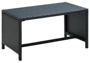 Fekete polyrattan dohányzóasztal 70 x 40 x 38 cm