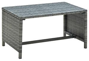 Antracitszürke polyrattan dohányzóasztal 70 x 40 x 38 cm