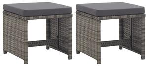 VidaXL 2 db antracitszürke polyrattan kerti ülőke párnával