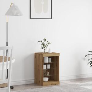 LED világítással ellátott oldalszekrény, kézműves tölgy 41x37x67 cm