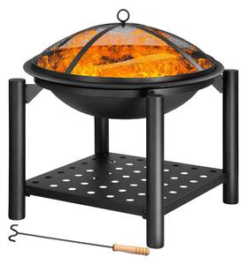 Gardebruk FIRE tűzrakóhely fatárolóval, Ø55cm, fekete