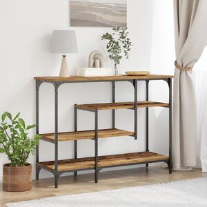 VidaXL Konzolasztal Régi Fa 100x35x75 cm Mérnöki Fa és Acél