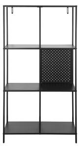 Fekete fém könyvespolc 75x144 cm Charleston – Støraa
