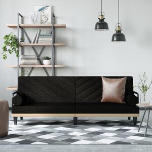 VidaXL fekete szövet kanapéágy karfával