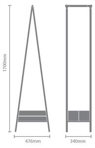 Fekete acél ruhatartó állvány Linn – Brabantia