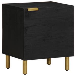 VidaXL fekete tömör mangófa éjjeliszekrény 40 x 33 x 46 cm