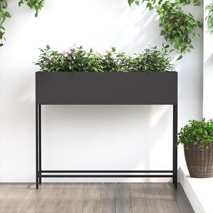 Magas Kerti Cserép Fekete 100 x 26 x 82 cm Acél