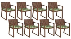 Kerti szék 8 részes készlet Keményfa Világoszöld SASSARI