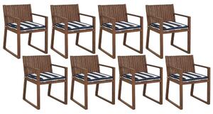 Kerti szék 8 részes készlet Keményfa Tengerészkék SASSARI