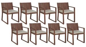 Kerti szék 8 részes készlet Keményfa Tópszín SASSARI