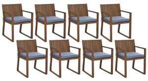 Kerti szék 8 részes készlet Keményfa Kék SASSARI