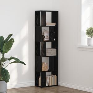 5-tiers könyvespolc Fekete tölgy 45x23,5x162,5 cm Mérnöki fa