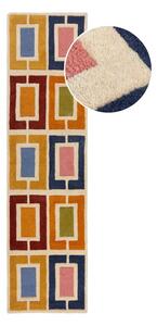 Kézi szövésű gyapjú futószőnyeg 60x230 cm Retro Blocks – Flair Rugs