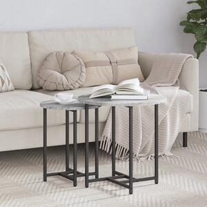 Kisasztal készlet 2 pcs Szürke Sonoma és Fekete