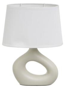 Fehér-bézs kerámia asztali lámpa textil búrával (magasság 30 cm) – Casa Selección