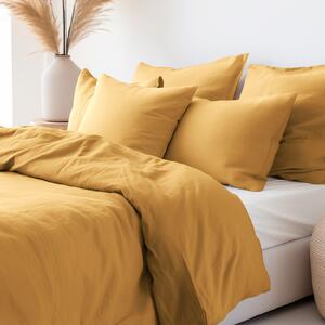 Goldea pamut ágyneműhuzat garnitúra - mustárszínű 140 x 200 és 70 x 90 cm