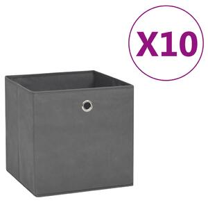 VidaXL 10 db szürke nem szőtt szövet tárolódoboz 28 x 28 x 28 cm