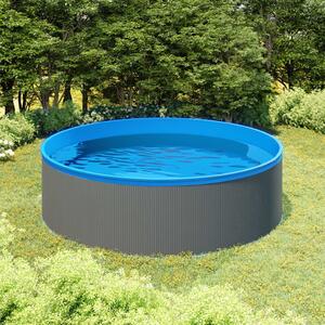 VidaXL szürke merülőmedence felfüggeszthető szkimmerrel és szivattyúval 350 x 90 cm