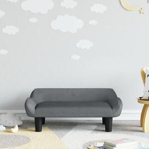 VidaXL sötétszürke gyerek bársonykanapé 70 x 40 x 24 cm