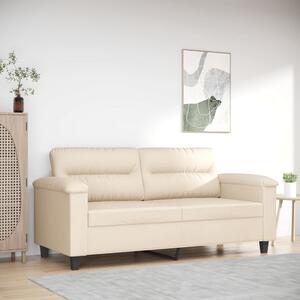Kétszemélyes bézs mikroszálas szövetkanapé 140 cm