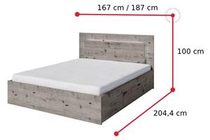 MOGO francia ágy, 160x200, portlandi hamu