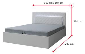 PANARA francia ágy, 160x200, fehér
