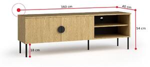 LOND TV asztal, 160x54x40, tölgy baltic