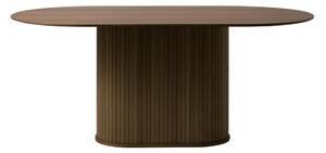 Barna étkezőasztal tölgyfa dekoros asztallappal 95x180 cm Nola – Unique Furniture