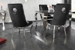 Design szék Rococo Levia fej fekete / króm