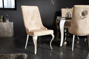 Design szék Rococo Levia fej tejszínes/ króm