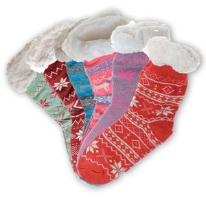 3 pár karácsonyi zokni finom puha szőrme béléssel, csúszásgátlós talppal