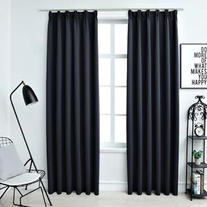 VidaXL 2 db antracitszürke sötétítőfüggöny kampókkal 140 x 225 cm