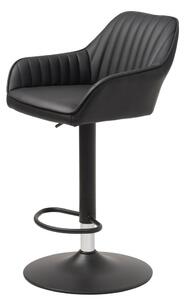 Fekete bőrutánzat állítható magasságú bárszék Brooks – Unique Furniture