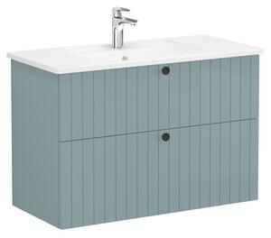 Fürdőszoba szekrény mosdóval VitrA Root 100x67x46 cm zöld szőnyeg ROOTG100GINTS