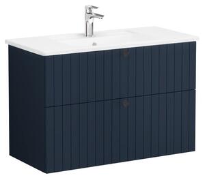 Fürdőszoba szekrény mosdóval Vitra Root 100x67x46 cm kék szőnyeg ROOTG100BINTS