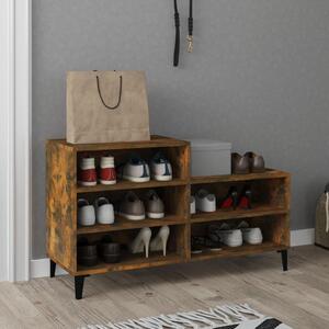 Füstös tölgy színű szerelt fa cipősszekrény 102 x 36 x 60 cm