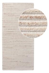 Krémszínű kézi szövésű gyapjú futószőnyeg 80x180 cm Mango – House Nordic