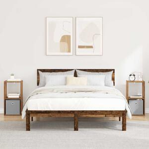 VidaXL Éjjeli asztal fiókkal 2 pcs Öreg fa 30,5 x 27 x 59,5 cm Faanyag